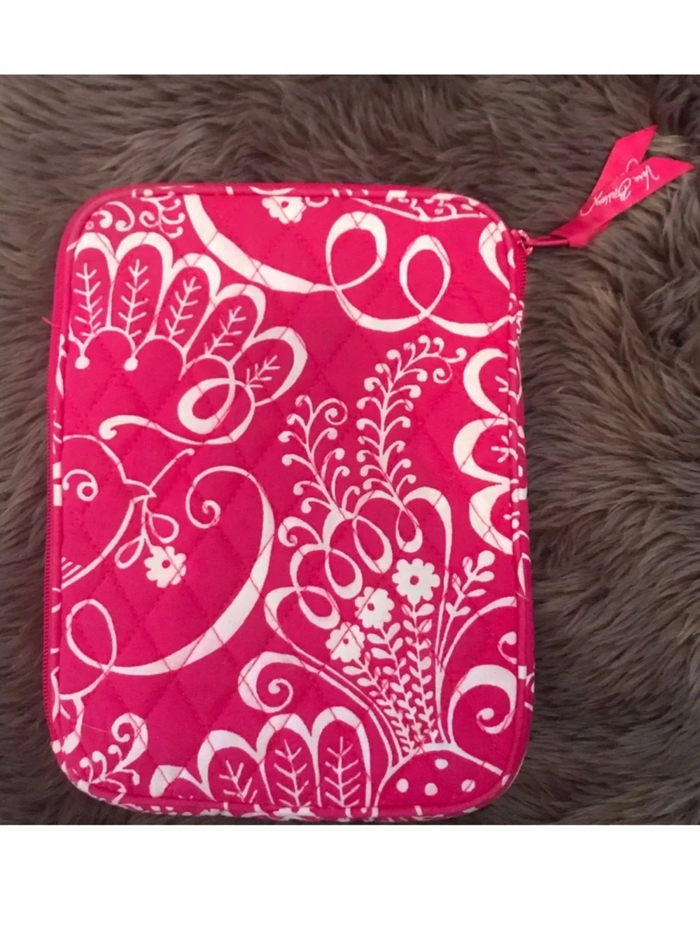 Vera Bradley Twirly Birds Pink 13” Padded Laptop Sleeve Retired